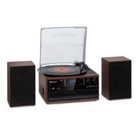 Auna Oakland DAB, retro stereo systém, DAB+/FM, funkce BT, vinyl, CD, kazetový přehrávač