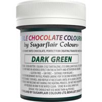 Barva do čokolády dark green 35g - Sugarflair