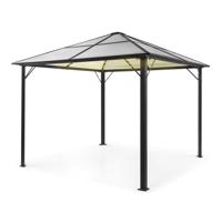 Blumfeldt Pantheon Solid Sky Ambient Solar, pavilon s šedou střechou, 3 × 3 m, polykarbonát, hliník