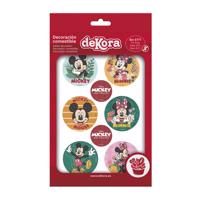 Dekorace z jedlého papíru na cupcaky Mickey a Minnie 5,8cm 6ks - Dekora