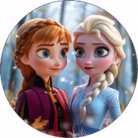 Jedlý papír Anna a Elsa v lese 19,5 cm