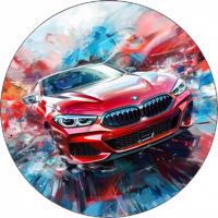 Jedlý papír BMW červené 19,5 cm