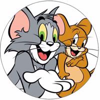 Jedlý papír Tom a Jerry na bílém pozadí 19,5 cm