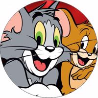 Jedlý papír Tom a Jerry na tmavém pozadí 19,5 cm