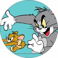 Jedlý papír Tom a Jerry škádlící se 19,5 cm