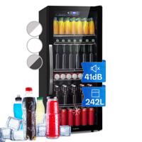 Klarstein Beersafe 7XL, lednice, 242 l, 5 polic, panoramatické skleněné dveře, nerezová ocel