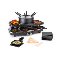 Klarstein Entrecote 2 v 1, raclette gril, fondue, 1100 W, přírodní kámen, pro 8 osob, podložky