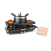 Klarstein Entrecote, raclette gril, fondue, 2 v 1, 1100 W, pro 8 osob, přírodní kámen, podložky