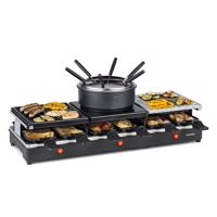 Klarstein Fonduelette XL, raclette gril, fondue, 3 v 1, 1650 W, pro 12 osob, přírodní kámen