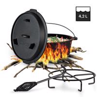 Klarstein Guernsey, prémiový litinový hrnec, 4.5 barbecue hrnec, litina, nožičky, velikost S/4,2 l