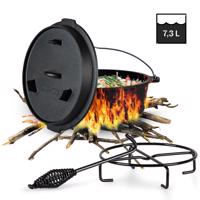 Klarstein Guernsey, prémiový litinový hrnec, 6.0 barbecue hrnec, litina, nožičky, velikost M/7,3 l