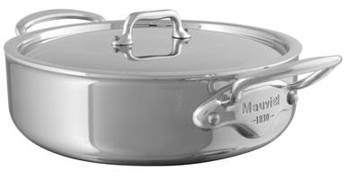 Mauviel M´Cook kastrol nízký s nerezovou poklicí, 28 cm 523029