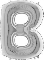 Nafukovací balónek písmeno B stříbrné 102 cm - Grabo