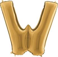 Nafukovací balónek písmeno W zlaté 102 cm - Grabo