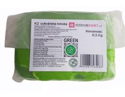 Potahovací hmota K2 na dorty 0,5kg zelená - K2