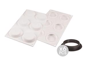 Set silikonová forma Chablon kulatý + formičky 6x 50ml - Silikomart