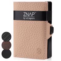 Slimpuro ZNAP, portofel subțire, 8 cărți, compartiment pentru monede, 8,9 × 1,5 × 6,3 cm (L × Î × l), protecție RFID