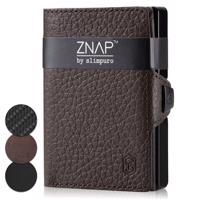 Slimpuro ZNAP, portofel subțire, 8 cărți, compartiment pentru monede, 8,9 × 1,5 × 6,3 cm (L × Î × l), protecție RFID