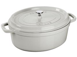 Staub Oválný litinový hrnec s poklicí Cocotte, bílý lanýž, 29 cm / 4,2 l 11029107