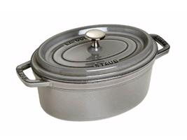 Staub Oválný litinový hrnec s poklicí Cocotte, šedá, 31 cm / 5,5 l 1103118