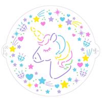 Stencil šablona na dort jednorožec Unicorn 25cm - Decora