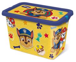 STOR Plastový úložný box s víkem Paw Patrol 7l žlutý