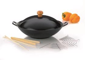 WOK 36cm set CLASSIC 5-dílný litina, kov, nerez, dřevo - Kela